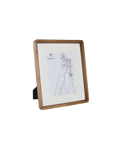 Photo frame Home ESPRIT White Brown Crystal Acacia Scandinavian 27 x 2,8 x 32 cm