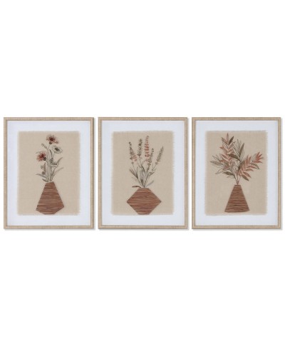 Maalaus Home ESPRIT Maljakko Skandinaavinen 42,5 x 3 x 52,5 cm (3 osaa)