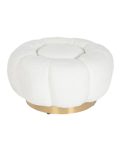 Voetensteun Home ESPRIT Wit Polyester Metaal 65 x 65 x 35 cm