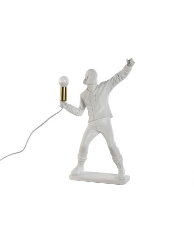 Lampe de bureau Home ESPRIT Blanc Doré Résine 220 V 32 x 13 x 52 cm