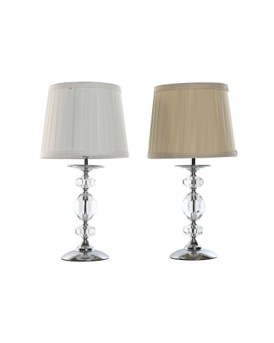 Lampe de bureau Home ESPRIT Blanc Beige Métal 25 W 220 V 22 x 22 x 45 cm (2 Unités)