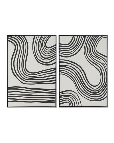 Cadre Home ESPRIT Noir Beige Moderne 83 x 4,5 x 123 cm (2 Unités)