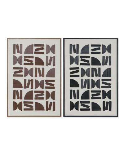 Quadro Home ESPRIT Marrone Nero Beige Astratto Moderno 63 x 3,8 x 93 cm (2 Unità)