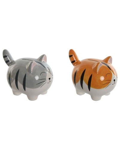 Salvadanaio Home ESPRIT Dolomite Gatto 16 x 11 x 13 cm (2 Unità)