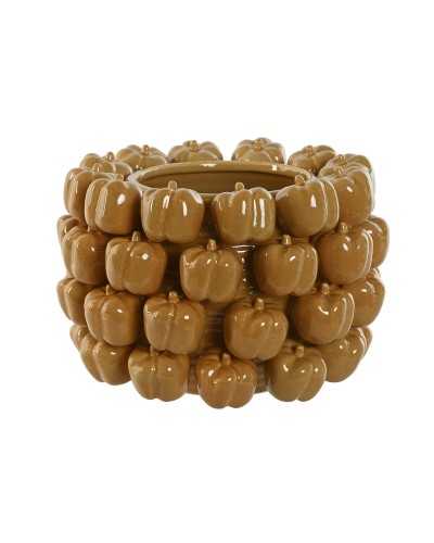 Jarrón Home ESPRIT Amarillo Mostaza Cerámica Gres Tropical 30 x 30 x 20 cm