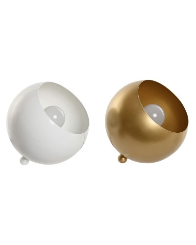 Tischlampe Home ESPRIT Weiß Gold Metall 50 W 220 V 15 x 15 x 15 cm (2 Stück)