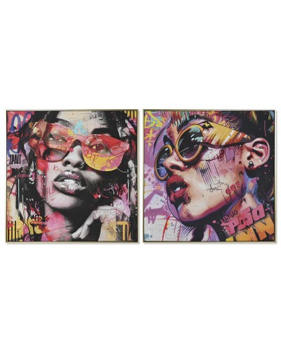 Maalaus Home ESPRIT Moderni Kaupunki 80 x 3,5 x 80 cm (2 osaa)