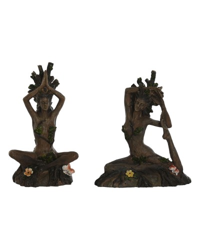 Deko-Figur Home ESPRIT Braun Yoga Indianer 13 x 6 x 16 cm (2 Stück)