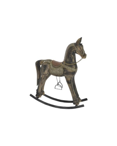 Statua Decorativa Home ESPRIT Marrone Nero Grigio Naturale Cavallo 52 x 15 x 63 cm 50 x 15 x 63 cm