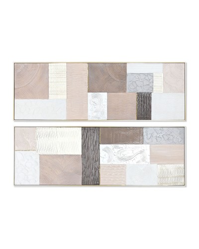 Quadro Home ESPRIT Marrone Beige polistirene Tela Moderno Città 152 x 5 x 52 cm (2 Unità)