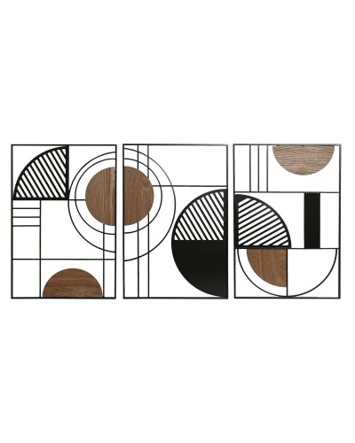 Wall Decoration Home ESPRIT Black Natural Urban 40 x 2 x 60 cm (3 Units)