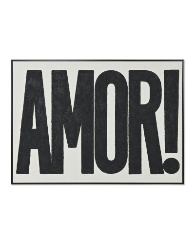 Painting Home ESPRIT Amor! White Black Modern 103 x 4,5 x 143 cm