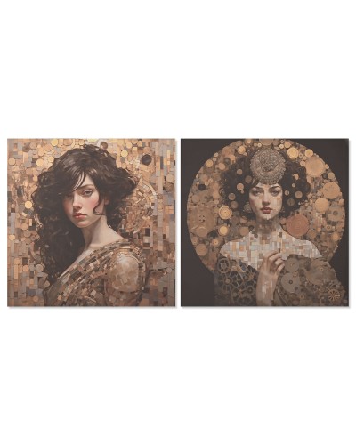 Maalaus Home ESPRIT Painettu Moderni 120 x 3 x 120 cm (2 osaa)