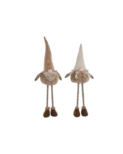 Weihnachtsschmuck Home ESPRIT Braun Beige Zwerg 30 x 18 x 65 cm (2 Stück)