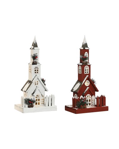 Christmas bauble Home ESPRIT White Red 27 x 18 x 56 cm (2 Units)