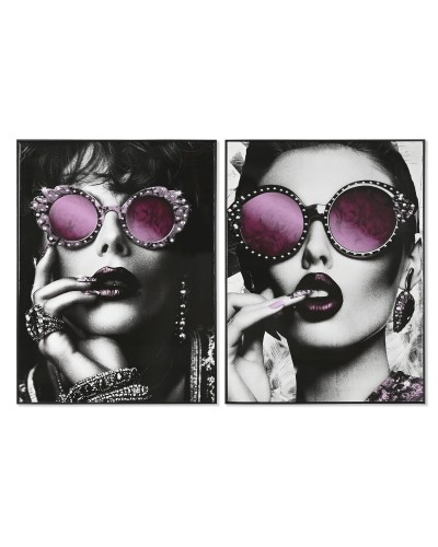 Bild Home ESPRIT Schwarz Lila chica Lackierung 60 x 3,5 x 80 cm (2 Stück)