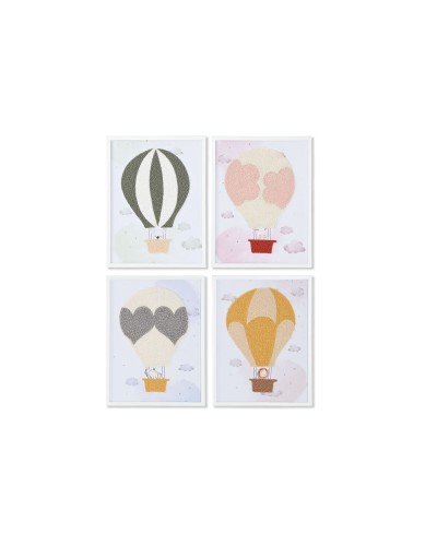 Maalaus Home ESPRIT Valkoinen Lasten 30 x 1,8 x 40 cm (4 osaa)