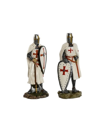 Prydnadsfigur Home ESPRIT Vit Röd Harts 9 x 8 x 21 cm (2 antal)