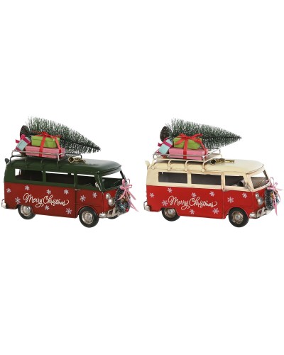 Kerstversiering Home ESPRIT Rood Groen 27 x 12 x 20 cm (2 Stuks)
