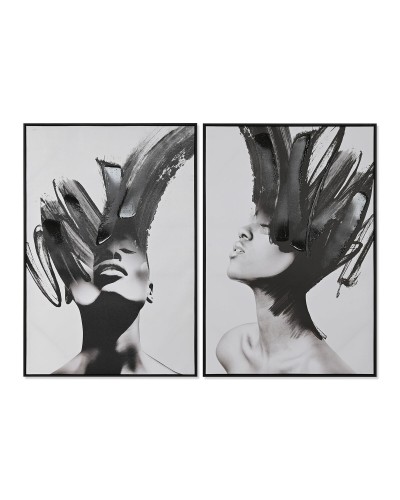 Cadre Home ESPRIT Blanc Noir Moderne 83 x 4 x 123 cm (2 Unités)