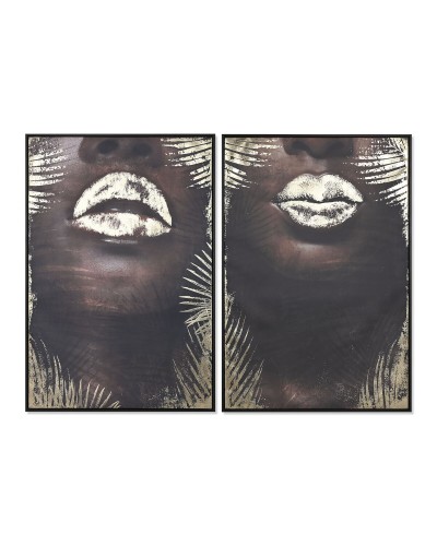 Quadro Home ESPRIT Nero Dorato 83 x 4 x 123 cm (2 Unità)