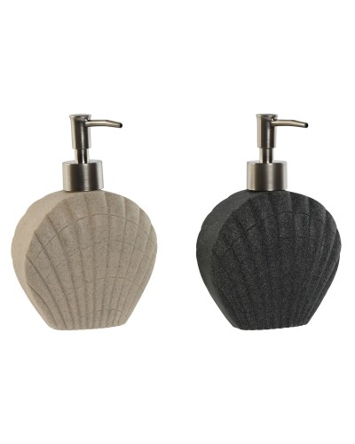 Soap Dispenser Home ESPRIT Grey Cream Resin Polyethylene 12 X 6 X 16,5 cm (2 Units)