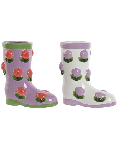Planter Home ESPRIT White Lilac Dolomite Boot 21 x 11 x 22 cm (2 Units)