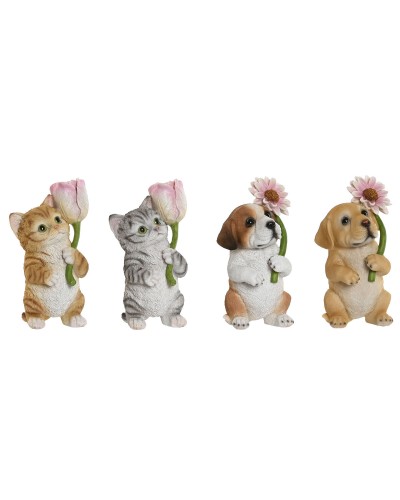 Decoratieve figuren Home ESPRIT Multicolour dieren 10,5 X 9 X 18,5 cm (4 Stuks)