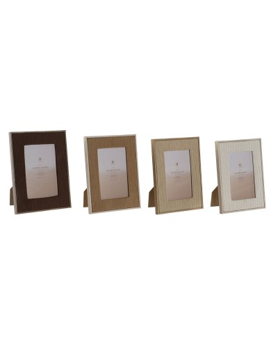 Photo frame Home ESPRIT Brown Beige Velvet Crystal Modern 19 x 2 x 24 cm (4 Units)