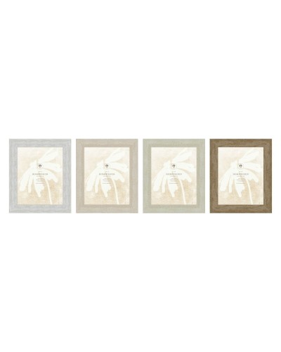 Fotoram Home ESPRIT Vit Beige Glas polystyren Marmor Skandinavisk 26 x 2 x 31 cm (4 antal)