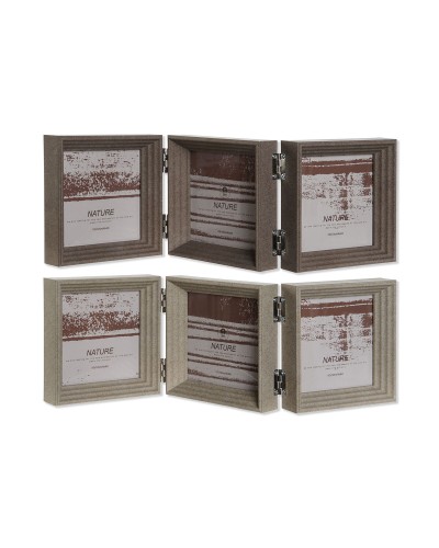 Cadre photo Home ESPRIT Marron Beige Verre polystyrène 38 X 3 X 12 cm (2 Unités)