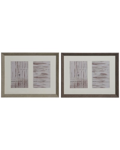 Fotolijsten Home ESPRIT Wit Bruin Natuurlijk Kristal polyestyreen Stads 29 X 3 X 23 cm (2 Stuks)