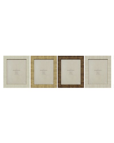 Marco de Fotos Home ESPRIT Beige Natural Cristal Poliestireno Escandinavo 25,5 X 2 X 30,5 cm (4 Unidades)