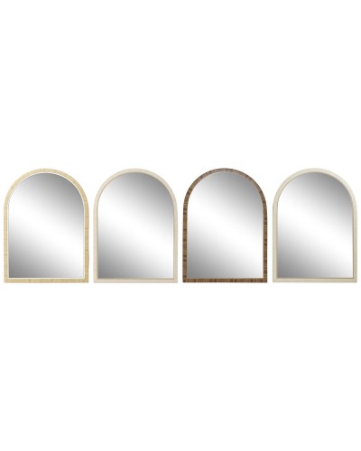 Väggspegel Home ESPRIT Brun Beige Naturell Elfenben Scandi 55 X 2 X 75 cm (4 antal)