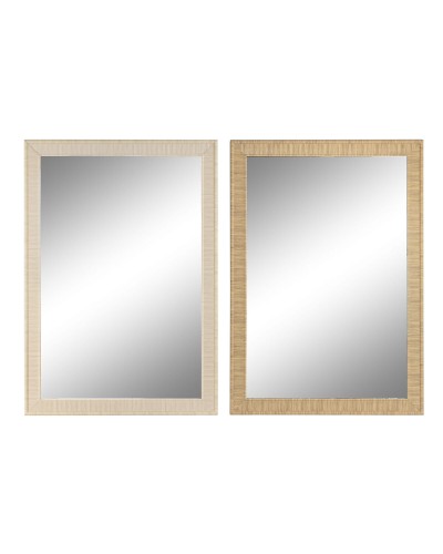 Wall mirror Home ESPRIT Brown Natural Scandi 93,5 X 2,5 X 134 cm (2 Units)