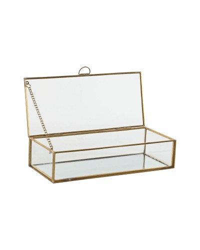 Box-Schmuckkästchen Home ESPRIT Gold Metall Kristall 23 X 10 X 5,5 cm