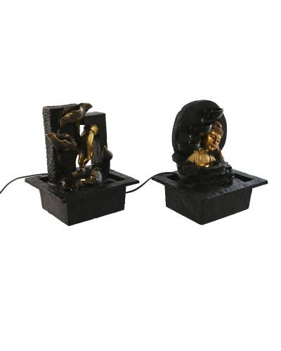 Fontana da giardino Home ESPRIT Resina Buddha Orientale 21 x 19 x 27 cm (2 Unità)