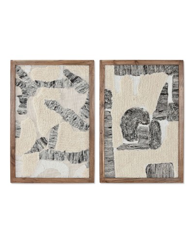 Schilderij Home ESPRIT Wit Grijs Abstract Stads 43 x 3 x 63 cm (2 Stuks)