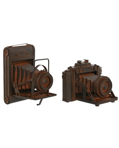 Decorative Figure Home ESPRIT Bronze Photo camera Vintage 18 x 13,5 x 14 cm (2 Units)