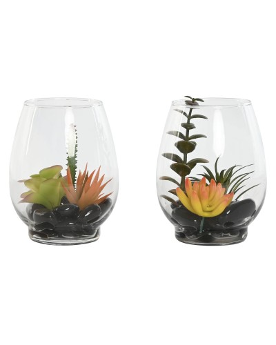Decorative Plant Home ESPRIT PVC Crystal 10 x 10 x 15 cm (2 Units)