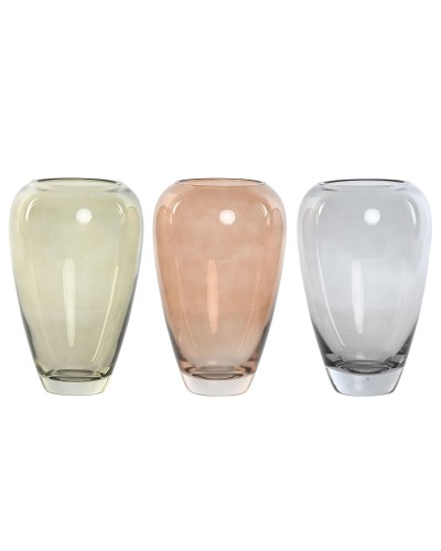 Vase Home ESPRIT Bleu Vert Ambre Verre Moderne 13 X 13 X 20,7 cm (3 Unités)