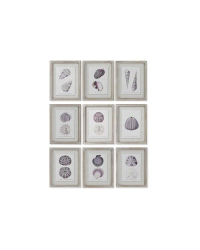 Schilderij Home ESPRIT Koraal 35 x 2 x 45 cm (9 Stuks)