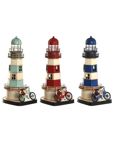 Decoratieve figuren Home ESPRIT Blauw Rood Crème Hemelsblauw 13 x 13 x 32 cm (3 Stuks)