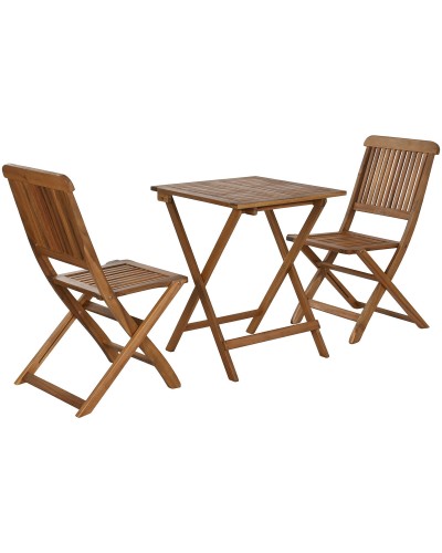 Table set with 2 chairs Home ESPRIT Brown 60 x 60 x 74 cm