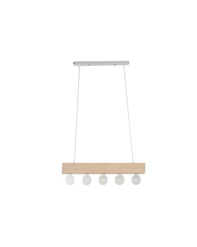 Ceiling Light Home ESPRIT White Black Light brown Wood 50 W 80 x 10 x 30 cm