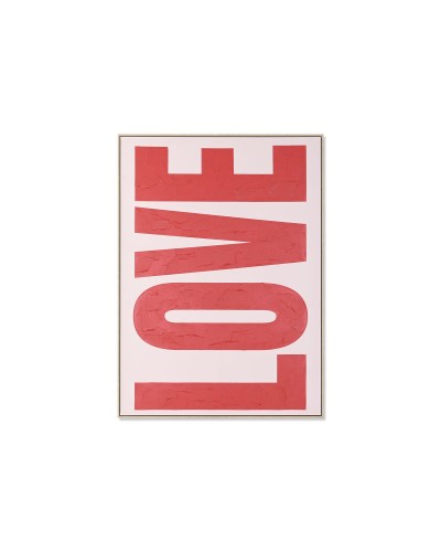 Tavla Home ESPRIT Love Röd Rosa Modern 103 x 4,5 x 143 cm 103 x 4 x 143 cm