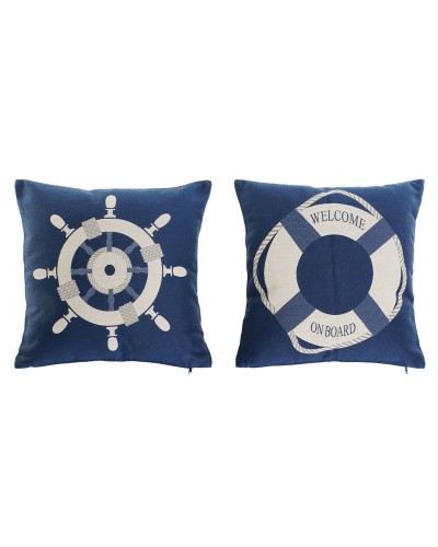 Kissen Home ESPRIT Blau Weiß 45 x 10 x 45 cm (2 Stück)