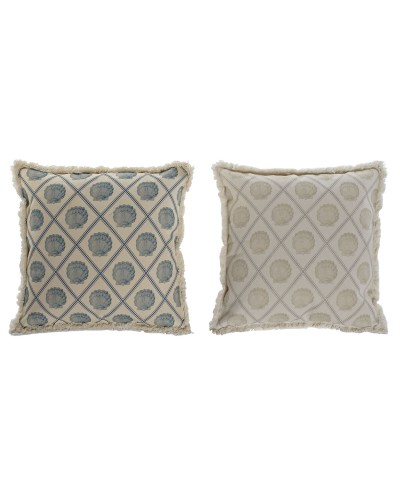 Cojín Home ESPRIT Azul Beige 45 x 10 x 45 cm (2 Unidades)