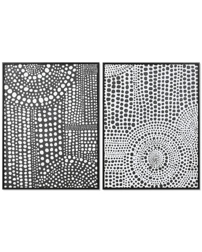 Maalaus Home ESPRIT Valkoinen Musta Abstrakti Moderni Lakattu 60 x 3,5 x 80 cm (2 osaa)