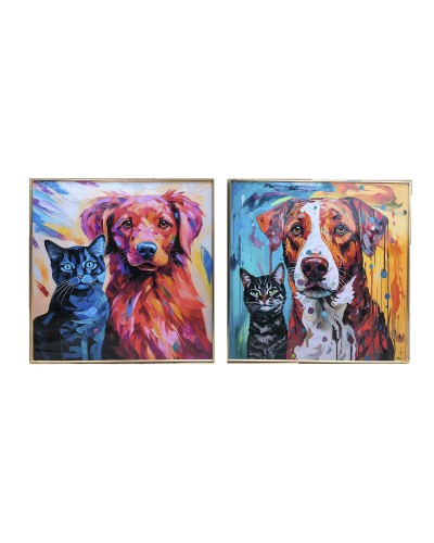 Quadro Home ESPRIT Moderno Cane 80 x 3,5 x 80 cm (2 Unità)
